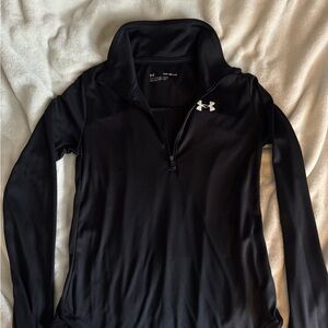 Under Armour Kid’s Black Quarter Zip-Up Long Sleeve
